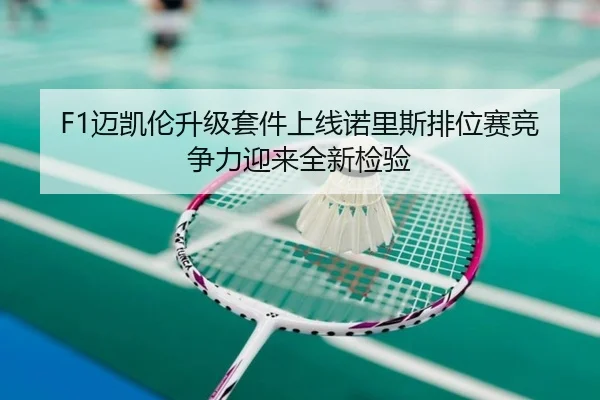 F1迈凯伦升级套件上线诺里斯排位赛竞争力迎来全新检验